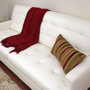Baxton  Adair White Leather Modern Sofa Set