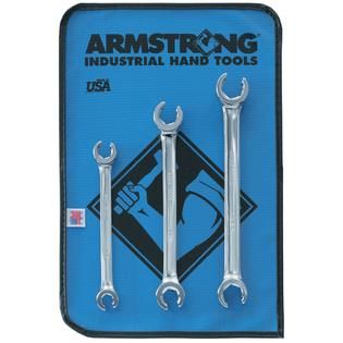 Armstrong 3 pc. 6 point Full Polish Double Head Flare Nut wrench Set