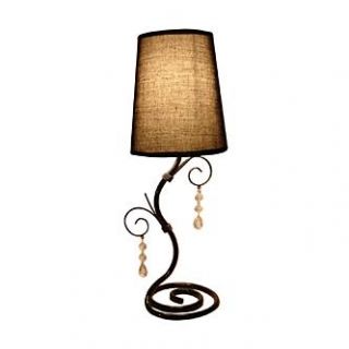 Simple Designs Twisted Vine Table Lamp with Brown Shade and Hanging