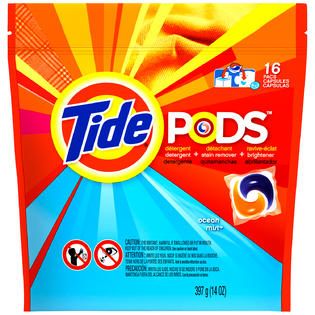 Tide PODS Ocean Mist Scent Laundry Detergent 16 CT POUCH   Food
