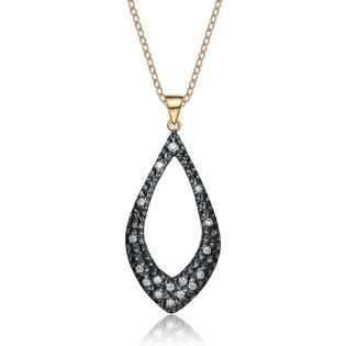 COLLETTE Z Cubic Zirconia (.925) Sterling Silver Black And Gold Tear