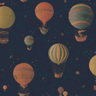 The Wallpaper Company 56 sq. ft. Earth Tone Flying Helium Balloons Wallpaper DISCONTINUED WC1282757