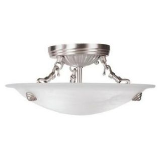 Livex Coronado 427 Semi Flush Mount   Brushed Nickel