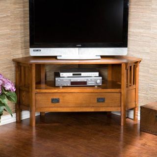Gainesville Oak Corner Media Stand, for TVs up to 47"