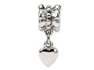 925 Sterling Silver Charm Heart Dangle Jewelry Bead