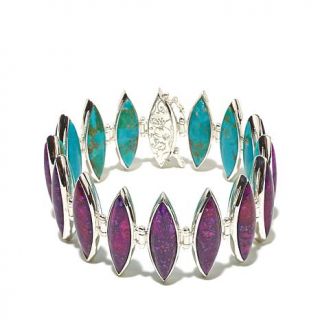 Jay King Reversible Blue and Purple Turquoise Sterling Silver 7" Bracelet   7783787