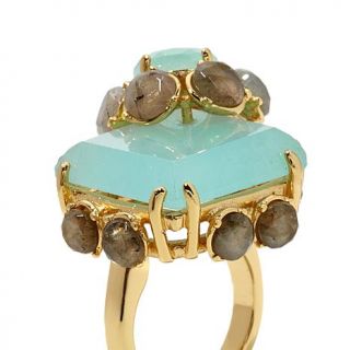 Bellezza Blue Quartzite and Labradorite Bronze Dimensional Ring   7652665