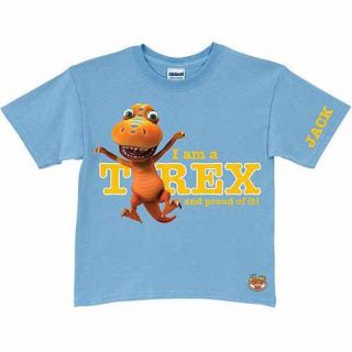 Personalized Dinosaur Train Proud to Be A T rex Boys' Light T Shirt, Blue