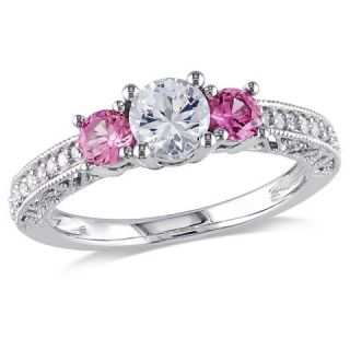 62 CT. T.W. White Sapphire and .4 CT. T.W. Pink Sapphire with Diamond