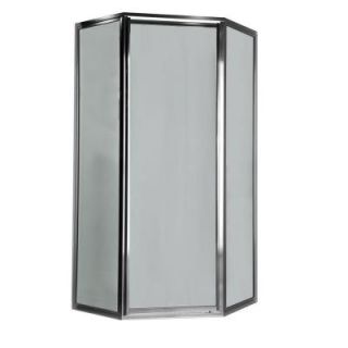 American Standard Prestige 24.1 in. x 68.5 in. Height Neo Angle Shower Door in Silver and Clear Glass AMOPQF2.400.213