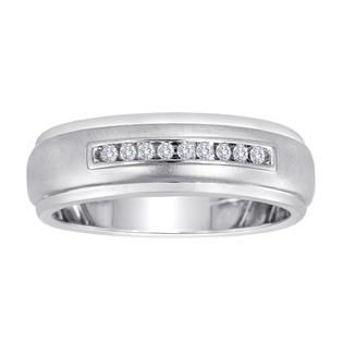 Linked In Love Platinée 1/10CTTW Diamond Mens Wedding Band   Jewelry