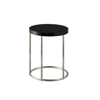 Glossy Black and Chrome Metal Accent Table I 3006
