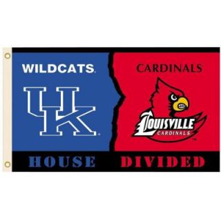 BSI Products NCAA 3 ft. x 5 ft. Kentucky/Louisville Rivalry House Divided Flag 95321