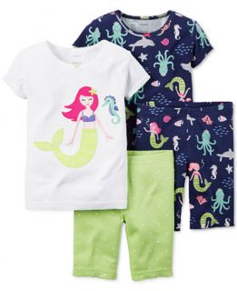 Carters Girls or Little Girls 4 Piece Mermaid Pajama Set   Pajamas