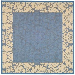 Safavieh Courtyard Blue/Natural 6 ft. 7 in. x 6 ft. 7 in. Square Indoor/Outdoor Area Rug CY2727 3103 7SQ
