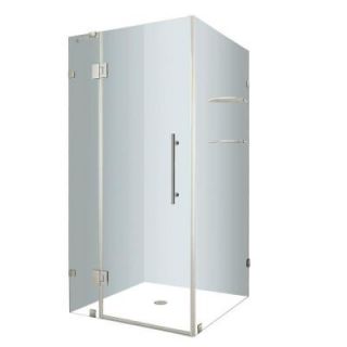 Aston Avalux GS 32 in. x 72 in. Frameless Shower Enclosure in Chrome with Glass Shelves SEN992 CH 32 10