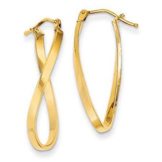 14k Yellow Gold Small Twisted Earrings (9MM Long x 2MM Wide)