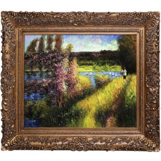 The Seine at Chatou by Pierre Auguste Renoir Framed Painting by Tori