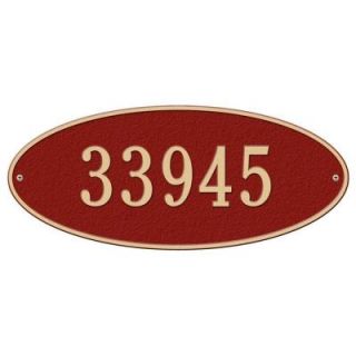 Whitehall Products Madison Estate Oval Red/Gold Wall 1 Line Address Plaque 4009RG