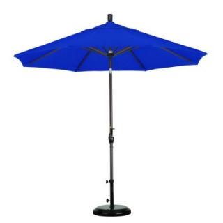 California Umbrella 9 ft. Aluminum Push Tilt Patio Umbrella in Pacific Blue Olefin GSPT908117 F03