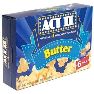 Act II Microwave Popcorn, Butter, 6   3.5 oz bags [21.0 oz (594 g)]