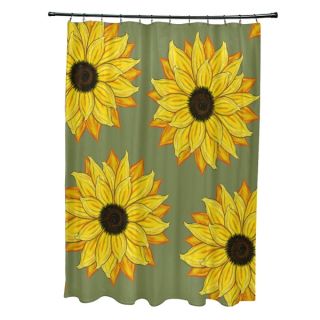 Sunflower Power Flower Print Shower Curtain (71 x 74)   17677234