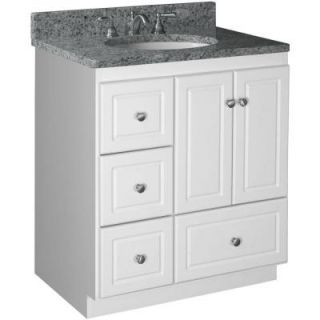 Simplicity by Strasser Ultraline 30 in. W x 21 in. D x 34.5 in. H Vanity with Left Drawers Cabinet Only in Satin White 01.308.2