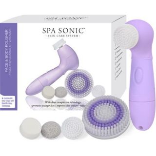 Spa Sonic Skin Care System Face & Body Polisher Kit, Lavender, 7 pc