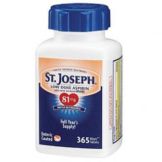 St. Joseph Enteric Coated Aspirin 81 mg Tabs, 365 ct   Health