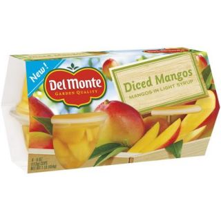 Del Monte Diced Mangos in Light Syrup, 4 oz, 4 count