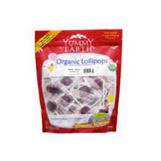 Yummy Earth Organic Lollipops Very Very Cherry 12. 3 oz. family size bag approximately 60 count 221408