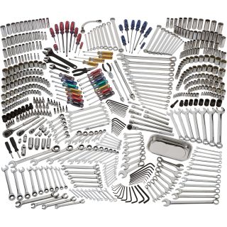 Klutch Mechanic's Tool Set — 566-Pc., 1/4in., 3/8in. & 1/2in. Drive  Tool Sets