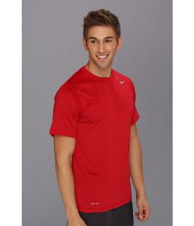 Nike Legend Dri Fit Poly S S Crew Top Gym Red Carbon Heather Medium Grey