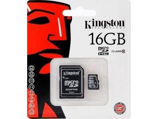 Kingston 16 GB Class 4 MicroSDHC Flash Card with SD Adapter SDC4/16GB with Free SoCal Trade, Inc. Memory Card Reader