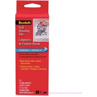 Scotch Precut Removable Mounting Tabs, Double Sided, 1/2 x 3/4, 144/Pack