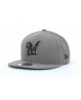 New Era Milwaukee Brewers MLB Gray BW 59FIFTY Cap   Sports Fan Shop By