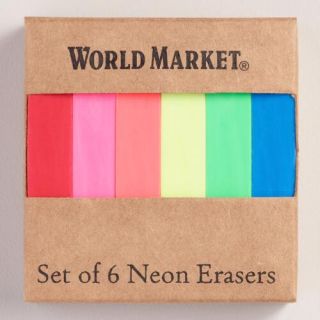 Neon Erasers, Set of 6