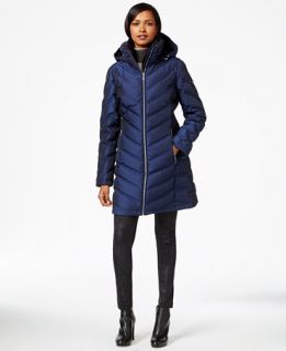 Calvin Klein A Line Chevron Puffer Coat   Coats   Women
