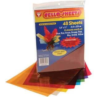 Cello Sheets 8 1/2X11 48/Pkg 6 Each Of 8 Colors