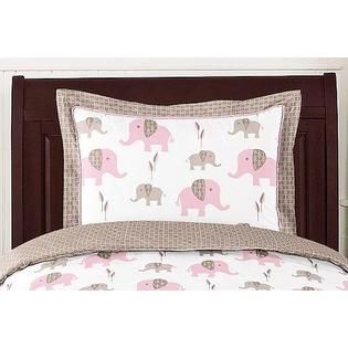 Sweet Jojo Designs  Elephant Pink Collection 5pc Toddler Bedding Set