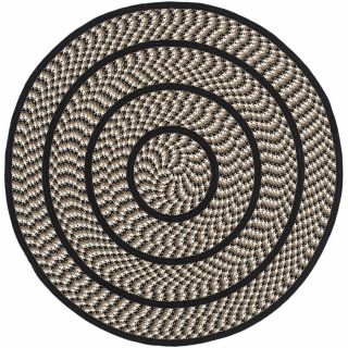 Safavieh Braided Ivory and Black Round Indoor Braided Area Rug (Common 4 x 4; Actual 48 in W x 48 in L x 0.33 ft Dia)