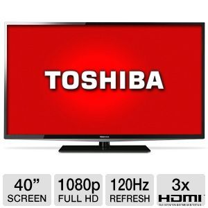 Toshiba 40L5200U 40 Class LED HDTV   1080p, 120Hz, HDMI, USB, DynaLight, Energy Star