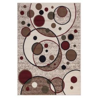Sweet Home Stores Clifton Collection Modern Circles Design Beige 7 ft. 10 in. x 9 ft. 10 in. Area Rug BCF1642 8X10