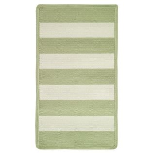Capel  Awning Stripe Braided Rug 2x8 200 Light Green