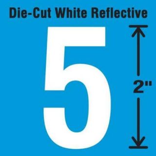STRANCO INC DWR 2 5 5 Die Cut Reflective Number Label