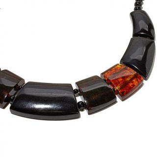 Jay King Black Tourmaline and Brown Amber 22" Necklace   7607428
