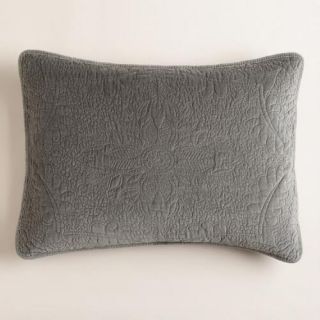 Gray Velvet Pillow Shams, Set of 2