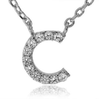 Brinley Co. Women's CZ Silver Tone Letter Initial Pendant Fashion Necklace