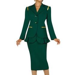 Divine Apparel Womens Plus Size Double Peplum Jacket Skirt Suit