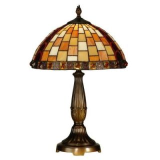 Dale Tiffany Baroque 23 in. Antique Bronze Art Glass Table Lamp FTT10020